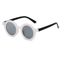 New Retro Round Frame Children's Sunglasses Anti-Blue Ultraviolet Trendy Men's Sunglasses Danish Frosted Multicolor Glasses sku image 5