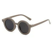 New Retro Round Frame Children's Sunglasses Anti-Blue Ultraviolet Trendy Men's Sunglasses Danish Frosted Multicolor Glasses sku image 11