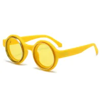 New  Double Circle Round Frame Sunglasses Fashionable Men And Women's Show Street Shot Sunglasses Retro All-match Sunglasses sku image 7