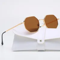 New Fashion Ladies Sunglasses Classic Retro Metal Multilateral Men's Sunglasses Sunglasses Factory Straight main image 3