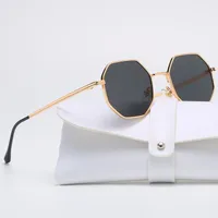 New Fashion Ladies Sunglasses Classic Retro Metal Multilateral Men's Sunglasses Sunglasses Factory Straight main image 4