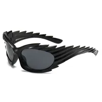 Style Distinctive Wings Riding Sunglasses Concave Style Ins Fashionable Sunglasses Women's Barbed Hedgehog Y2K Sunglasses sku image 1