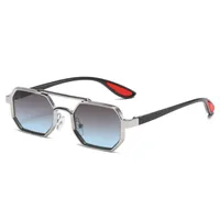 Trendy Metal Double-Beam Sunglasses, Fashionable Business Men's Outdoor Anti-Uv Sunglasses, Personalized Small-Frame Glasses main image 4