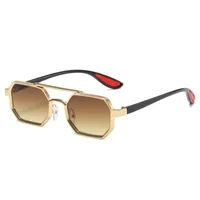 Trendy Metal Double-Beam Sunglasses, Fashionable Business Men's Outdoor Anti-Uv Sunglasses, Personalized Small-Frame Glasses main image 5
