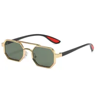 Trendy Metal Double-Beam Sunglasses, Fashionable Business Men's Outdoor Anti-Uv Sunglasses, Personalized Small-Frame Glasses sku image 5