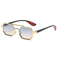 Trendy Metal Double-Beam Sunglasses, Fashionable Business Men's Outdoor Anti-Uv Sunglasses, Personalized Small-Frame Glasses sku image 6