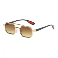 Trendy Metal Double-Beam Sunglasses, Fashionable Business Men's Outdoor Anti-Uv Sunglasses, Personalized Small-Frame Glasses sku image 9