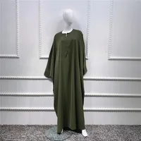 Traditional Clothing  Foreign Trade Swing Solid Color Batwing Sleeve Robe Plus Size Women's Clothing Dress sku image 11