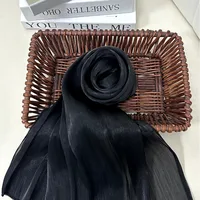 Solid Color Middle East Dubai Turkey Breathable Crepe Bright Silk Scarf Toe Scarf Solid Color main image 2