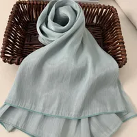 Solid Color Middle East Dubai Turkey Breathable Crepe Bright Silk Scarf Toe Scarf Solid Color main image 3