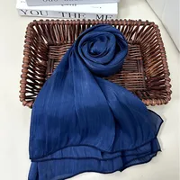 Solid Color Middle East Dubai Turkey Breathable Crepe Bright Silk Scarf Toe Scarf Solid Color main image 4
