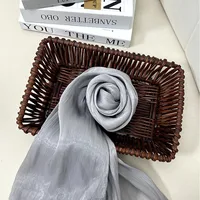 Solid Color Middle East Dubai Turkey Breathable Crepe Bright Silk Scarf Toe Scarf Solid Color main image 5
