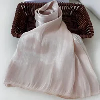 Solid Color Middle East Dubai Turkey Breathable Crepe Bright Silk Scarf Toe Scarf Solid Color sku image 6