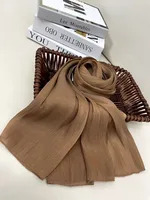 Solid Color Middle East Dubai Turkey Breathable Crepe Bright Silk Scarf Toe Scarf Solid Color sku image 1