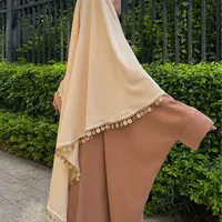 Solid Color Middle East Dubai Turkey Solid Color Single Layer Double Layer Three Layer Sequined Tassel Headscarf main image 2