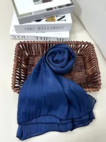 Solid Color Middle East Dubai Turkey Breathable Crepe Bright Silk Scarf Toe Scarf Solid Color sku image 7
