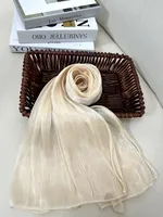 Solid Color Middle East Dubai Turkey Breathable Crepe Bright Silk Scarf Toe Scarf Solid Color sku image 3