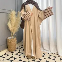 Foreign Trade Women's Clothing Muslim Clothing Abay Hand Embroidered Leaves Plaid Dress Dress Robe main image 1