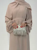 Foreign Trade High Elastic Wrinkle Dress Multicolor Casual Dress Robe Abaya sku image 4