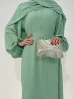 Foreign Trade High Elastic Wrinkle Dress Multicolor Casual Dress Robe Abaya sku image 14