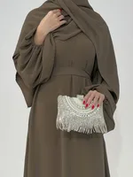 Foreign Trade High Elastic Wrinkle Dress Multicolor Casual Dress Robe Abaya sku image 17