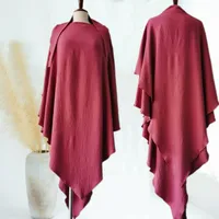 Solid Color Middle East Dubai Turkey Solid Color Double Layer High Elastic Wrinkle Turban Scarf main image 2