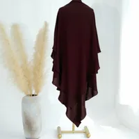 Solid Color Middle East Dubai Turkey Solid Color Double Layer High Elastic Wrinkle Turban Scarf sku image 14