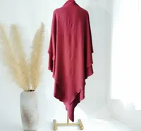 Solid Color Middle East Dubai Turkey Solid Color Double Layer High Elastic Wrinkle Turban Scarf sku image 1