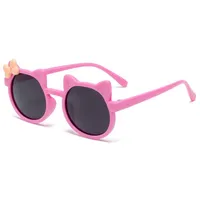 Kids Sunglasses Wholesale Cute Bowknot Cartoon Childlike Sunglasses Sun-proof Girls Sunglasses Multicolor In Stock sku image 1