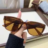 Internet Popular Street Photoshoot Sunglasses Women's Anti-ultraviolet Sunglasses Men's Fashionable All-match Concave Shape Large Frame Slimming Sunshade Glasses sku image 5