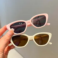 Children's New Sunglasses Simple Frame Color Men And Women Treasure Han Feng Ins Round Frame Sunglasses Clear Travel Style sku image 9
