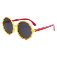 New Children's Sunglasses Fashion Cute Round Frame Wave Sunglasses Trend Baby Cartoon Color Sunglasses sku image 4