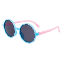 New Children's Sunglasses Fashion Cute Round Frame Wave Sunglasses Trend Baby Cartoon Color Sunglasses main image 5