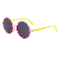 New Children's Sunglasses Fashion Cute Round Frame Wave Sunglasses Trend Baby Cartoon Color Sunglasses sku image 1