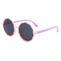 New Children's Sunglasses Fashion Cute Round Frame Wave Sunglasses Trend Baby Cartoon Color Sunglasses sku image 3