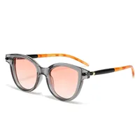 New   Flat Glasses Frame Men's And Women's Cat's Eye Personalized Retro Glasses Frame Trendy Ins Anti-blue Light Flat Glasses sku image 2