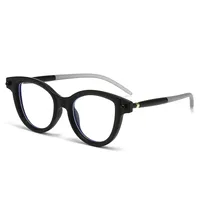 New   Flat Glasses Frame Men's And Women's Cat's Eye Personalized Retro Glasses Frame Trendy Ins Anti-blue Light Flat Glasses sku image 9