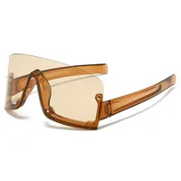 New Large Frame Conjoined Sunglasses  Internet-famous Fashion Windproof Sunglasses  Colorful Frame Sunglasses main image 5
