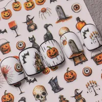 Cartoon Style Vintage Style Crow Pumpkin Cat Nail Stickers Nail Sticker main image 2