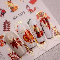 Cartoon Style Retro Maple Leaf Plant Fox Nail Stickers Nail Sticker main image 3