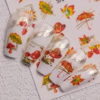 Cartoon Style Retro Maple Leaf Plant Fox Nail Stickers Nail Sticker sku image 4