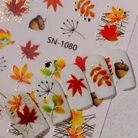 Cartoon Style Retro Maple Leaf Plant Fox Nail Stickers Nail Sticker sku image 5