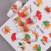Cartoon Style Retro Maple Leaf Plant Fox Nail Stickers Nail Sticker sku image 6