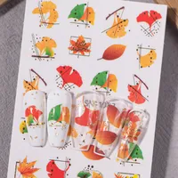 Cartoon Style Retro Maple Leaf Plant Fox Nail Stickers Nail Sticker main image 8