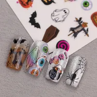 Halloween Style Classic Style Pumpkin Bulb Spider Web Nail Stickers Nail Sticker main image 3