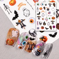 Halloween Style Classic Style Pumpkin Bulb Spider Web Nail Stickers Nail Sticker main image 5