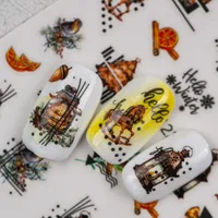 Halloween Style Classic Style Pumpkin Bulb Spider Web Nail Stickers Nail Sticker main image 9