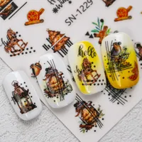 Halloween Style Classic Style Pumpkin Bulb Spider Web Nail Stickers Nail Sticker main image 7