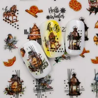 Halloween Style Classic Style Pumpkin Bulb Spider Web Nail Stickers Nail Sticker main image 8