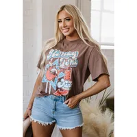 Summer 2025 Women's Fashionable Casual Short Sleeve T-shirt Cartoon Pattern Three-quarter Sleeve Versatile Cotton Polyester Blend main image 2